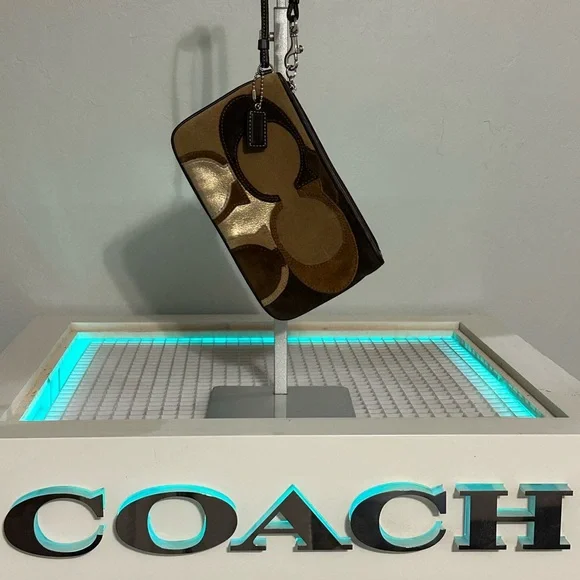 Coach Suede and Metallics Y2K Wristlet - Picture 2 of 2